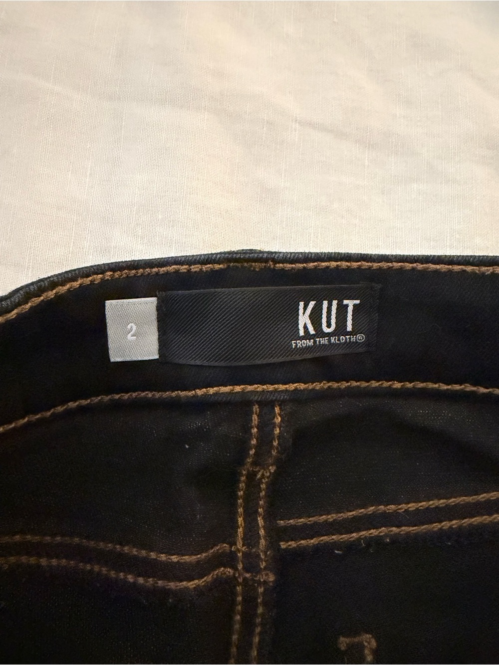 Kut from the Kloth Black Jeans with Brown Contrast Stitching